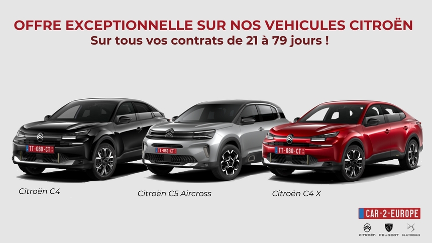 Pour une livraison du 1er avril 2025 au 31 décembre 2025, bénéficiez de 250€ sur vos contrats de 21 à 79 jours